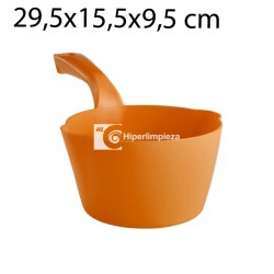 Cucharón 1L apto para industria alimentaria naranja