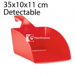 Cucharón de mano 1L detectable para manipular alimentos rojo