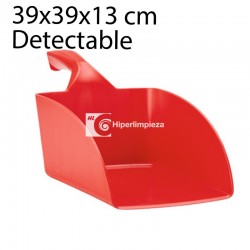 Cucharón de mano 2L detectable para manipular alimentos rojo