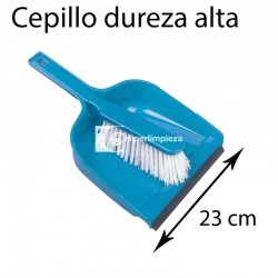 Recogedor de mano con cepillo 23 cm azul