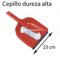 Recogedor de mano con cepillo 23 cm rojo