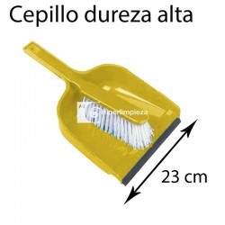 Recogedor de mano con cepillo 23 cm amarillo