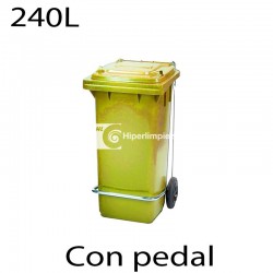 Contenedor de basura 240L amarillo con pedal