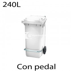 Contenedor de basura 240L blanco con pedal
