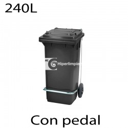 Contenedor de basura 240L gris con pedal
