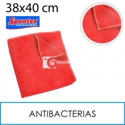 5 Bayetas microfibra Spontex 38x40cm rojo