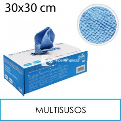 Caja de 40 Bayetas microfibra 30x30cm azul