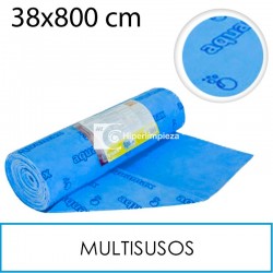 6 Bayetas súper absorbente azul rollo 38cm x 8m