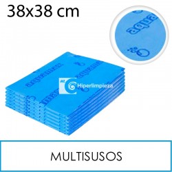6 Bayetas súper absorbente azul 38x38 cm