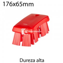 Cepillo mano UST cerdas duras 176x65mm rojo
