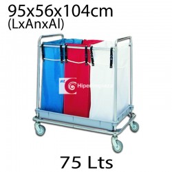 Carro de lavandería con 3 bolsas HL1103 hierro