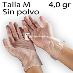 100 guantes de vinilo sin polvo transparentes 4gr TM