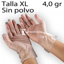 1000 guantes de vinilo sin polvo transparentes 4gr TXL