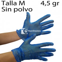 1000 guantes de vinilo azul sin polvo TM