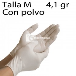 1000 guantes látex blanco con polvo talla M