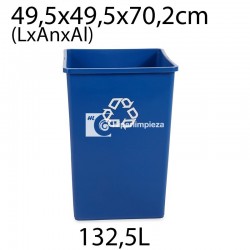 Contenedor reciclaje polietileno azul 132,5L