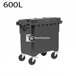 Contenedor basura 600L con doble tapa gris