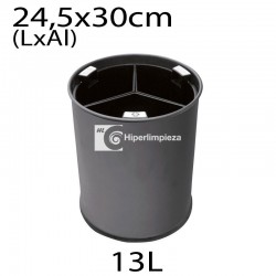 Papelera reciclaje 13L con tres cubos negros