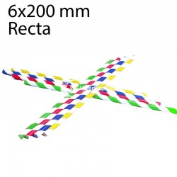 10000 pajitas hostelería colores rayas papel 6x200mm