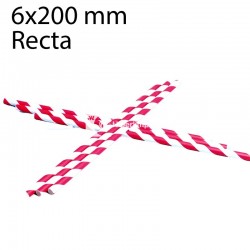 10000 pajitas hostelería rojo rayas papel 6x200mm