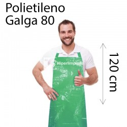 1000 Delantales polietileno G80 120x76cm verde