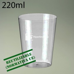 500 uds vasos agua PS 220 ml reutilizables
