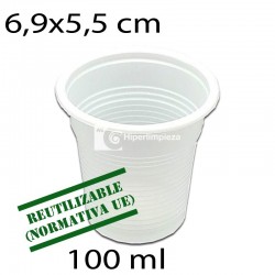 4800 uds vasos blancos 100 ml reutilizables