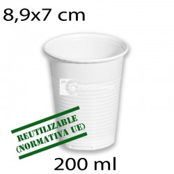 3000 uds vasos blancos 200 ml reutilizables