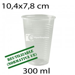1250 uds vasos transparentes 300 ml reutilizables