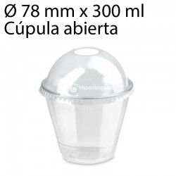 1250 vasos PET con cúpula abierta 300 ml