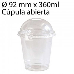 1000 vasos PET con cúpula abierta 360 ml