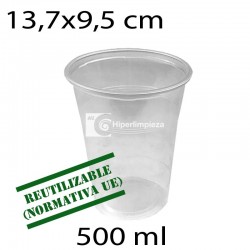 1000 vasos transparentes PP 500 ml reutilizables