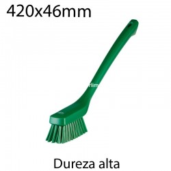 Cepillo de mano largo duro 420x46mm verde
