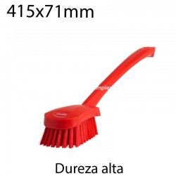 Cepillo de mano largo duro 415x71mm rojo