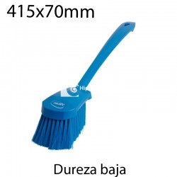 Cepillo de mano glaseado largo suave 415x70mm azul