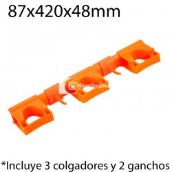 Kit colgadores pared hi-flex 420x87mm naranja