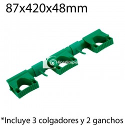Kit colgadores pared hi-flex 420x87mm verde