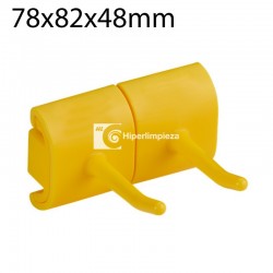 Colgador pared gancho doble 82x78mm amarillo