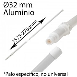 Mango telescópico alimentaria aluminio 1575-2780mm blanco